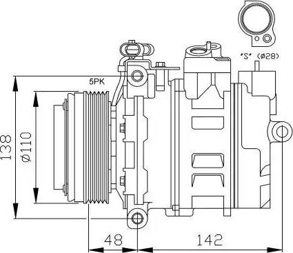 NRF 32116G - Compressor, air conditioning autospares.lv