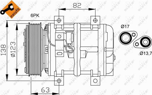 NRF 32112 - Compressor, air conditioning autospares.lv