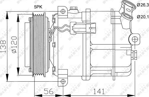 NRF 32117 - Compressor, air conditioning autospares.lv