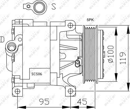 NRF 32183G - Compressor, air conditioning autospares.lv