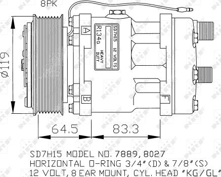 NRF 32133 - Compressor, air conditioning autospares.lv