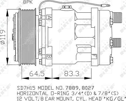 NRF 32133 - Compressor, air conditioning autospares.lv