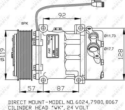 NRF 32120G - Compressor, air conditioning autospares.lv