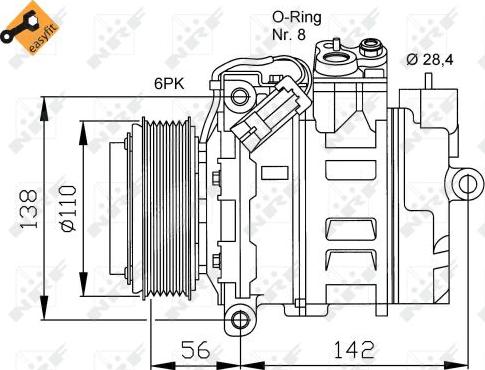NRF 32178 - Compressor, air conditioning autospares.lv