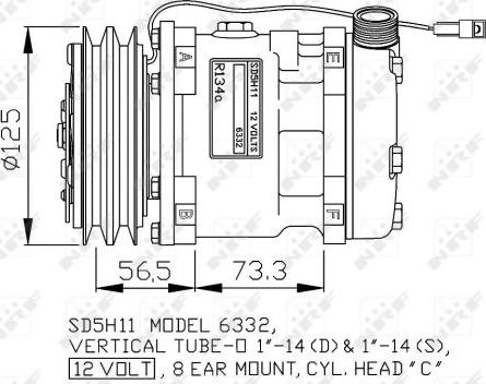 NRF 32802G - Compressor, air conditioning autospares.lv