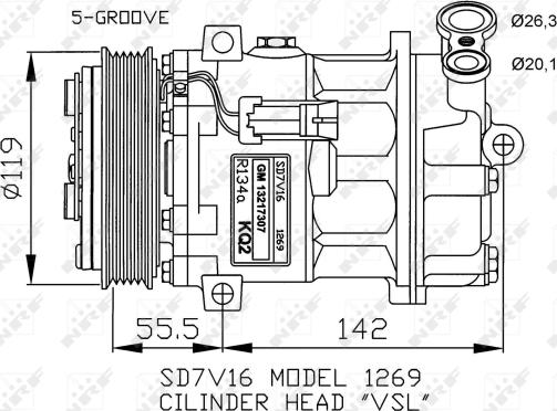 NRF 32818 - Compressor, air conditioning autospares.lv