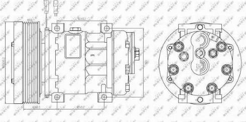 NRF 32885G - Compressor, air conditioning autospares.lv