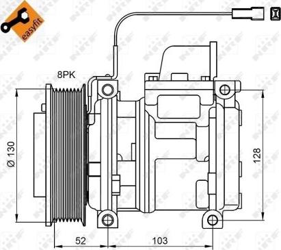 NRF 32824 - Compressor, air conditioning autospares.lv