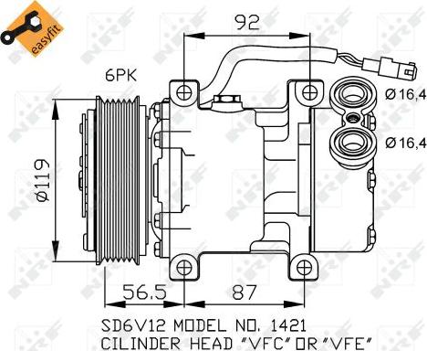 NRF 32244 - Compressor, air conditioning autospares.lv