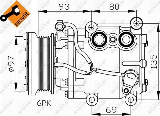 NRF 32247 - Compressor, air conditioning autospares.lv