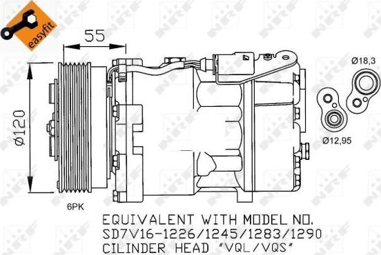 NRF 32255 - Compressor, air conditioning autospares.lv