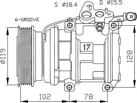 NRF 32257G - Compressor, air conditioning autospares.lv