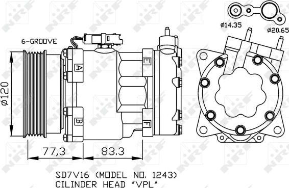 NRF 32266 - Compressor, air conditioning autospares.lv