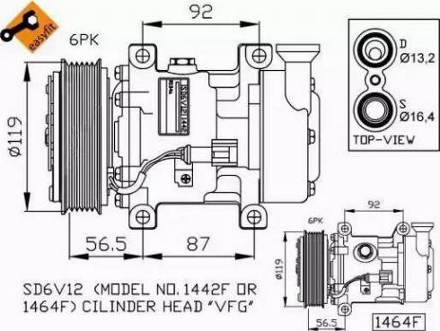 NRF 32260G - Compressor, air conditioning autospares.lv