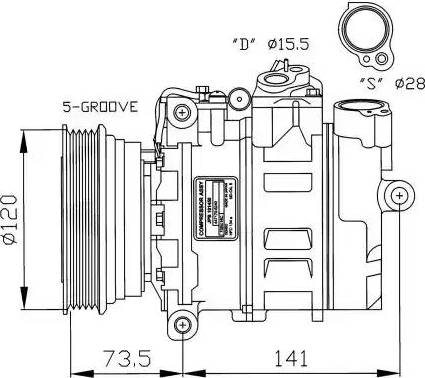 NRF 32261G - Compressor, air conditioning autospares.lv