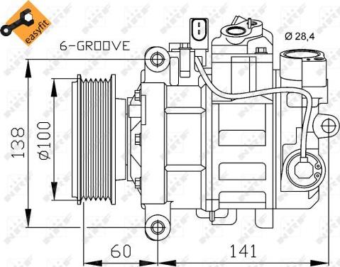 NRF 32263 - Compressor, air conditioning autospares.lv