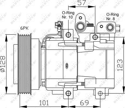 NRF 32204G - Compressor, air conditioning autospares.lv