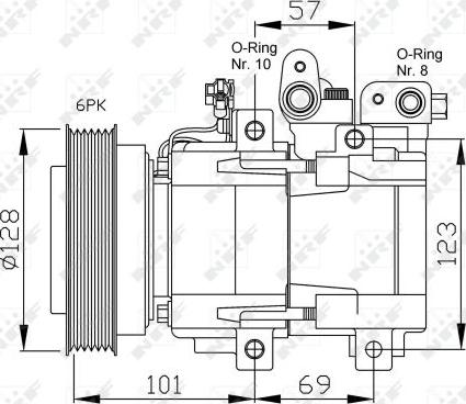 NRF  32204 - Compressor, air conditioning autospares.lv