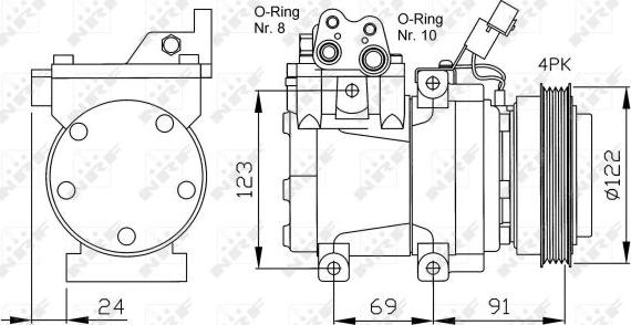 NRF  32205 - Compressor, air conditioning autospares.lv