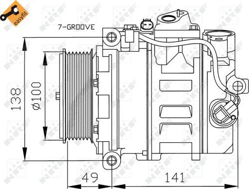 NRF 32216 - Compressor, air conditioning autospares.lv