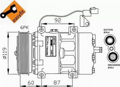 NRF 32210G - Compressor, air conditioning autospares.lv