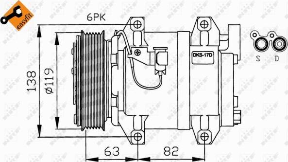 NRF 32211 - Compressor, air conditioning autospares.lv