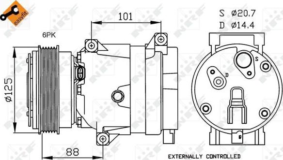 NRF 32231 - Compressor, air conditioning autospares.lv