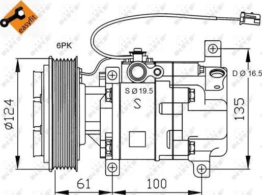 NRF 32233 - Compressor, air conditioning autospares.lv