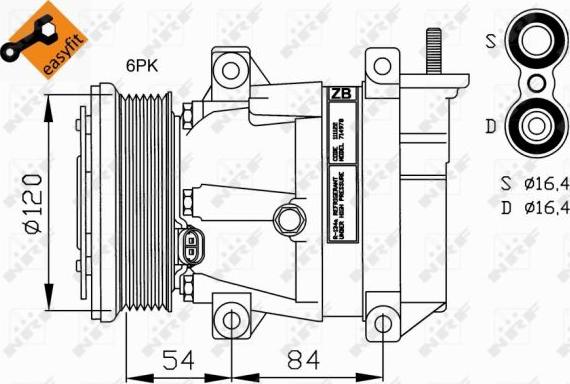 NRF 32220 - Compressor, air conditioning autospares.lv