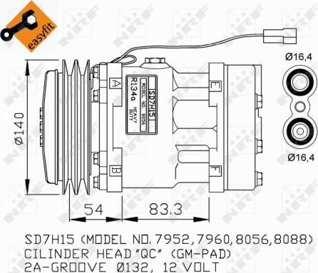 NRF 32274G - Compressor, air conditioning autospares.lv