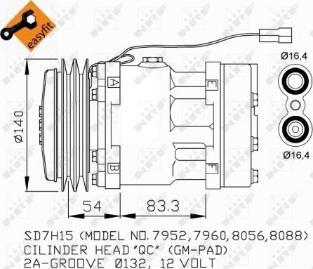 NRF 32274 - Compressor, air conditioning autospares.lv