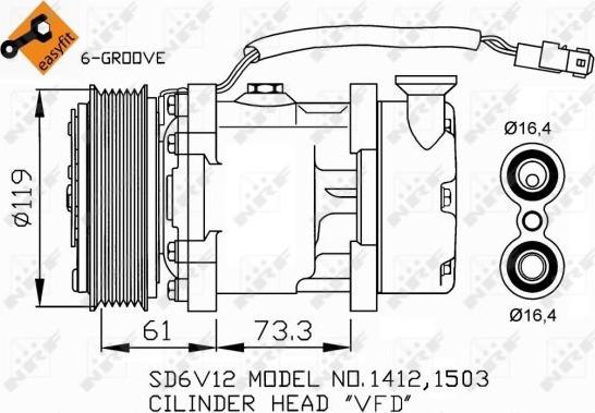 NRF 32275 - Compressor, air conditioning autospares.lv