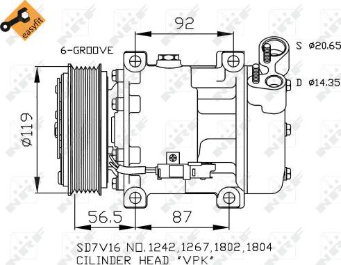 NRF 32270 - Compressor, air conditioning autospares.lv