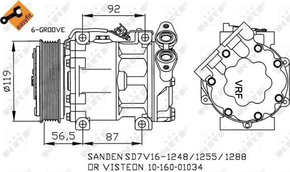 NRF 32271 - Compressor, air conditioning autospares.lv