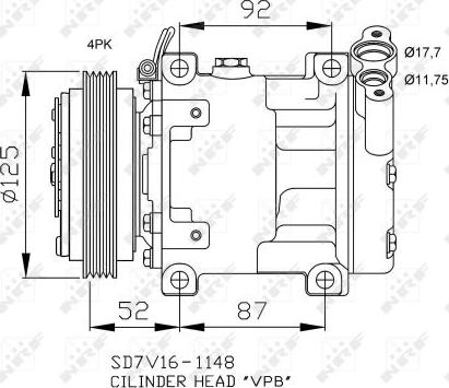 NRF 32743 - Compressor, air conditioning autospares.lv