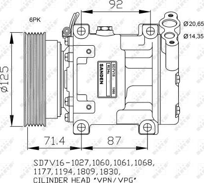 NRF 32742G - Compressor, air conditioning autospares.lv