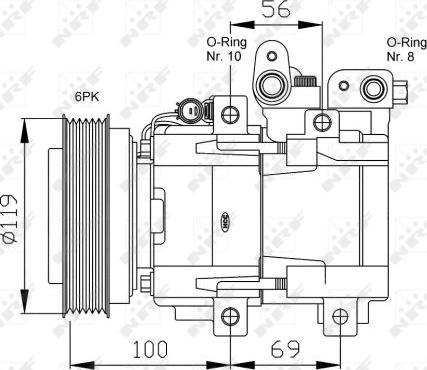 NRF 32755G - Compressor, air conditioning autospares.lv