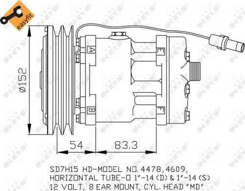 NRF 32756 - Compressor, air conditioning autospares.lv