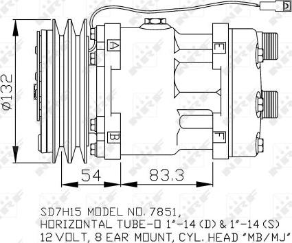 NRF 32757 - Compressor, air conditioning autospares.lv