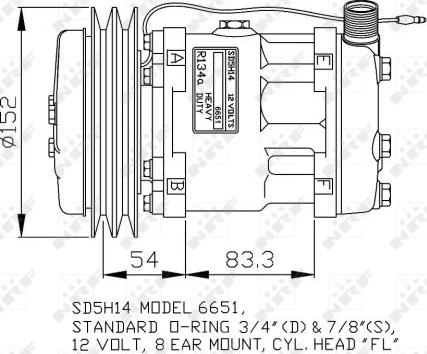 NRF 32763G - Compressor, air conditioning autospares.lv