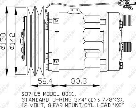 NRF 32767 - Compressor, air conditioning autospares.lv