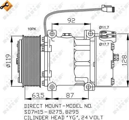 NRF 32705 - Compressor, air conditioning autospares.lv