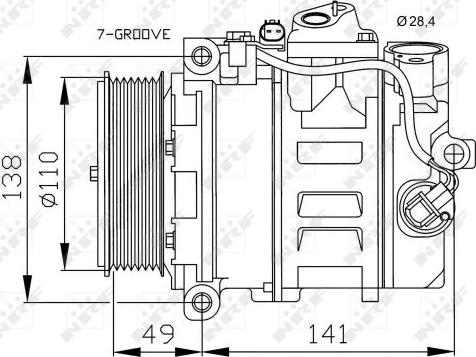 NRF 32729 - Compressor, air conditioning autospares.lv