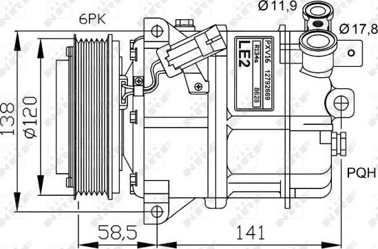 NRF 32774G - Compressor, air conditioning autospares.lv