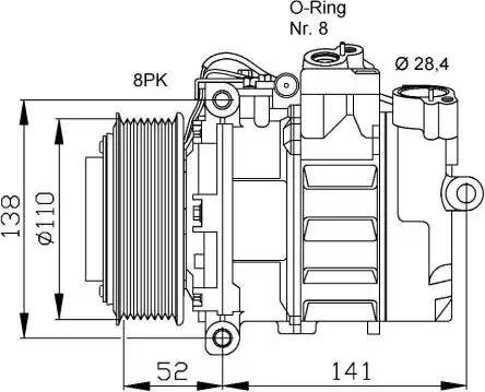 NRF 32778G - Compressor, air conditioning autospares.lv