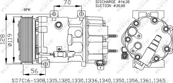 NRF 32772 - Compressor, air conditioning autospares.lv