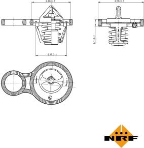 NRF 725094 - Coolant thermostat / housing autospares.lv