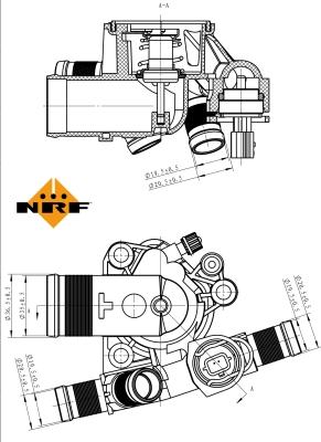 NRF 725045 - Coolant thermostat / housing autospares.lv