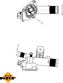 NRF 725056 - Coolant thermostat / housing autospares.lv