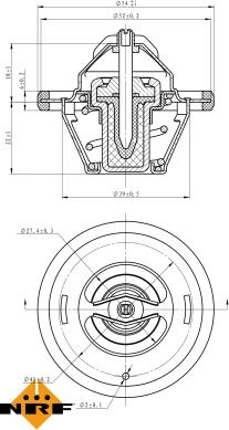 NRF 725065 - Coolant thermostat / housing autospares.lv